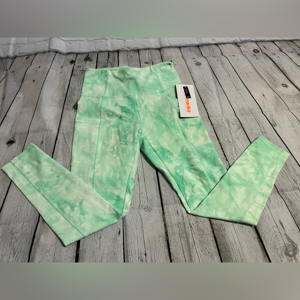 Marika seafoam green tie dye leggings size small